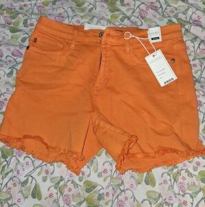 Orange Denim Women Shorts